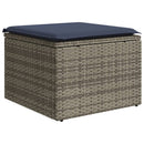 havesofasæt med 6 dele og hynder grå polyrattan