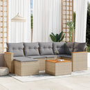 havesofasæt 7 dele med hynder polyrattan beige