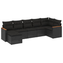 sofasæt til haven 7 dele med hynder polyrattan sort