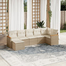 sofasæt til haven 7 dele med hynder polyrattan beige