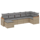 havesofasæt 7 dele med hynder polyrattan beige