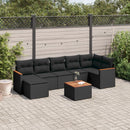 sofasæt til haven 8 dele med hynder polyrattan sort