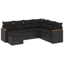 sofasæt til haven 7 dele med hynder polyrattan sort