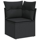 sofasæt til haven 7 dele med hynder polyrattan sort