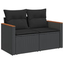 sofasæt til haven 7 dele med hynder polyrattan sort