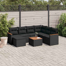 sofasæt til haven 8 dele med hynder polyrattan sort