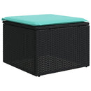 havesofasæt med 6 hynder sort polyrattan