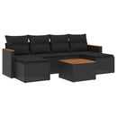 sofasæt til haven 7 dele med hynder polyrattan sort