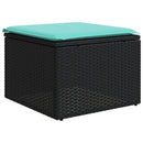 havesofasæt med 7 hynder sort polyrattan
