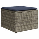 havesofasæt med 7 dele og hynder grå polyrattan