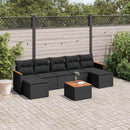 sofasæt til haven 8 dele med hynder polyrattan sort