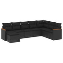 sofasæt til haven 8 dele med hynder polyrattan sort
