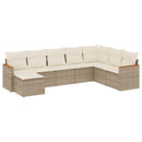 sofasæt til haven 8 dele med hynder polyrattan beige