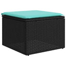 havesofasæt med 9 dele og hynder sort polyrattan