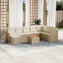 sofasæt til haven 9 dele med hynder polyrattan beige