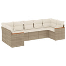 sofasæt til haven 7 dele med hynder polyrattan beige
