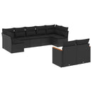 sofasæt til haven 9 dele med hynder polyrattan sort