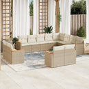 sofasæt til haven 12 dele med hynder polyrattan beige