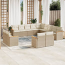sofasæt til haven 13 dele med hynder polyrattan beige