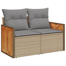 sofasæt til haven 6 dele med hynder polyrattan beige