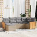 sofasæt til haven 6 dele med hynder polyrattan beige