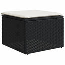sofasæt til haven 7 dele med hynder polyrattan sort