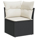 sofasæt til haven 7 dele med hynder polyrattan sort