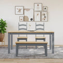 spisebordsbænk PANAMA 105x30x45 cm massivt fyrretræ grå