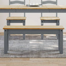 spisebordsbænk PANAMA 105x30x45 cm massivt fyrretræ grå