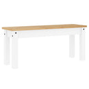 spisebordsbænk PANAMA 105x30x45 cm massivt fyrretræ hvid