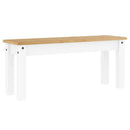 spisebordsbænk PANAMA 105x30x45 cm massivt fyrretræ hvid