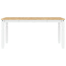 spisebord Corona 160x80x75 cm massivt fyrretræ hvid