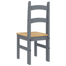 spisebordsstole 2 stk. 40x46x99 cm massivt fyrretræ grå