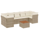 sofasæt til haven 8 dele med hynder polyrattan beige