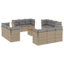 sofasæt til haven 13 dele med hynder polyrattan beige