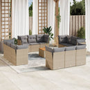 sofasæt til haven 13 dele med hynder polyrattan beige