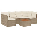 sofasæt til haven 7 dele med hynder polyrattan beige