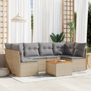 sofasæt til haven 7 dele med hynder polyrattan beige