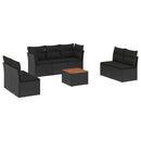 sofasæt til haven 8 dele med hynder polyrattan sort