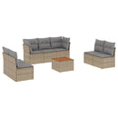 sofasæt til haven 8 dele med hynder polyrattan beige
