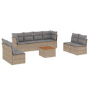 sofasæt til haven 9 dele med hynder polyrattan beige