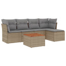 sofasæt til haven 6 dele med hynder polyrattan beige