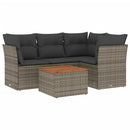 sofasæt 5 dele med hynder polyrattan grå