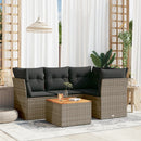 sofasæt 5 dele med hynder polyrattan grå