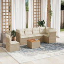 sofasæt til haven 7 dele med hynder polyrattan beige