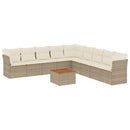 sofasæt til haven 10 dele med hynder polyrattan beige