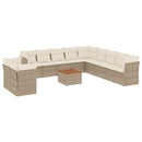 sofasæt til haven 12 dele med hynder polyrattan beige