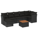 sofasæt til haven 8 dele med hynder polyrattan sort