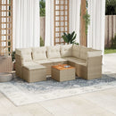 sofasæt til haven 8 dele med hynder polyrattan beige