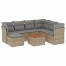 sofasæt til haven 8 dele med hynder polyrattan beige